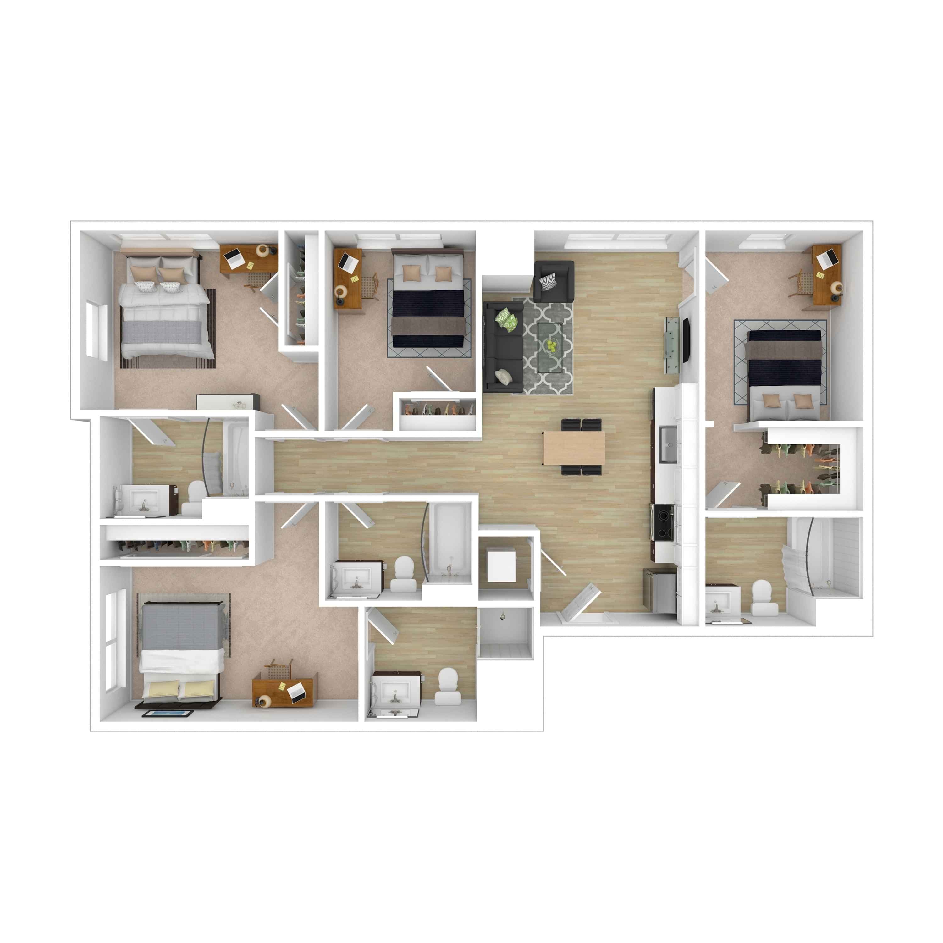 D1 - Private Room (4 bed 4 bath) - Image 2