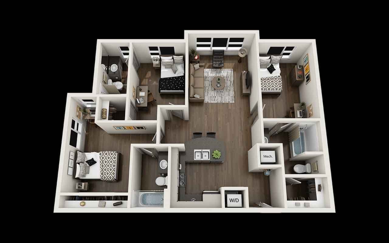 Private Room - Meridian (3 Bed - 3 Bath)