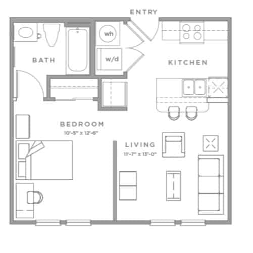 1 bed 1 bath