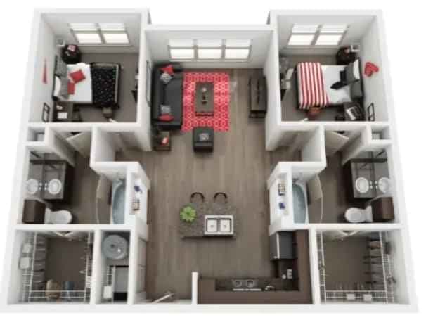 Private Room - Private Bath (2 Bed - 2 Bath)